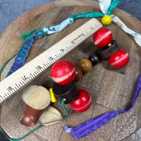 Vintage Dachshund Wooden Slinky Toy Germany Lorenz Hand Made Wood Block Art - Picture 3 of 6